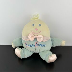 Eden Humpty Dumpty Plush Stuffed Animal Vintage 9" Light Blue Pink Pastel
